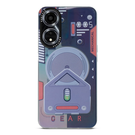 Colorful Reflective Circuit Prints Hard Back Protector Case For Oppo A78 5G
