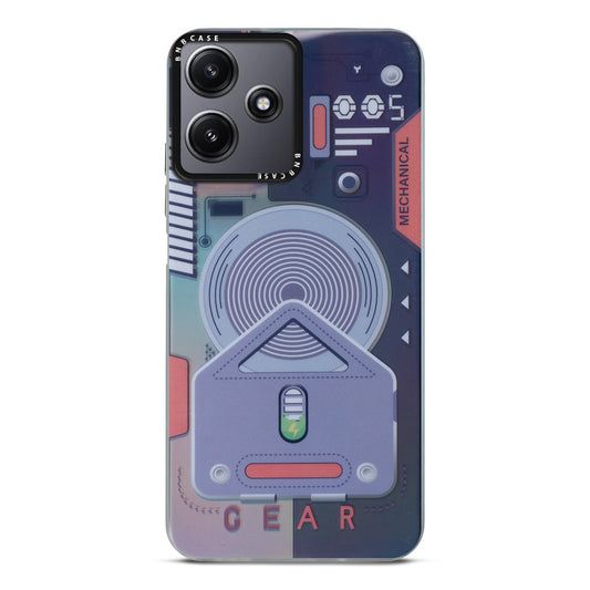 Colorful Reflective Circuit Prints Hard Back Protector Case For Redmi 12 5G