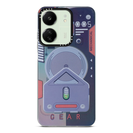Colorful Reflective Circuit Prints Hard Back Protector Case For Redmi 13C 4G