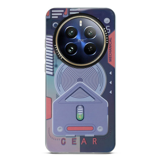 Colorful Reflective Circuit Prints Hard Back Protector Case For Realme 12 Pro 5G