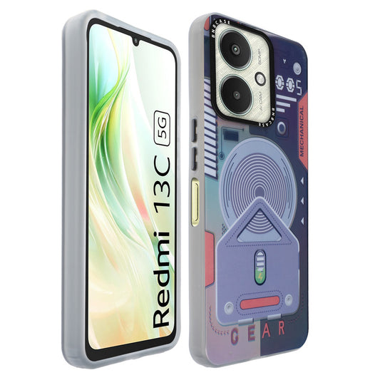 Colorful Reflective Circuit Prints Hard Back Protector Case For Redmi 13C 5G