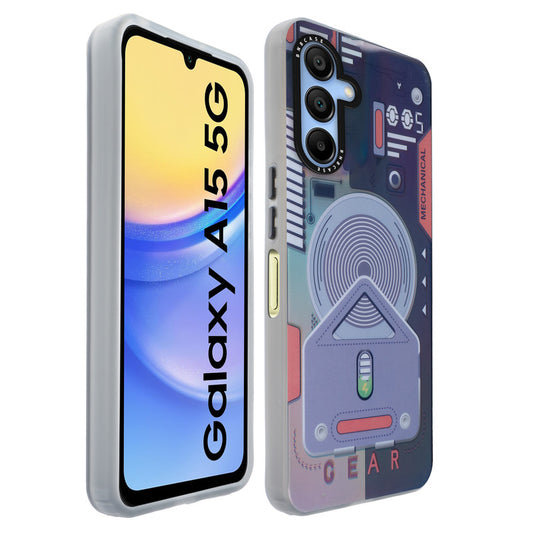 Colorful Reflective Circuit Prints Hard Back Protector Case For Samsung A15 5G