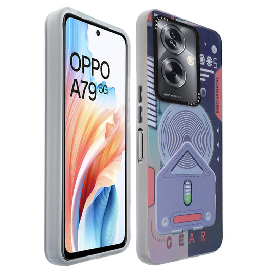 Colorful Reflective Circuit Prints Hard Back Protector Case For Oppo A79 5G