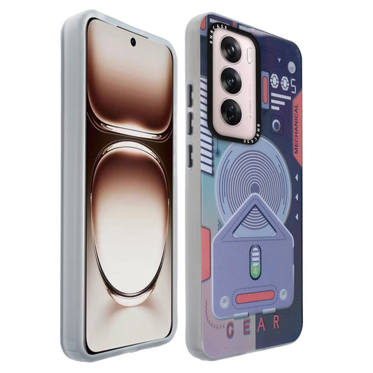 Colorful Reflective Circuit Prints Hard Back Protector Case For Oppo Reno 12 Pro 5G