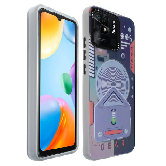 Colorful Reflective Circuit Prints Hard Back Protector Case For Redmi 10C