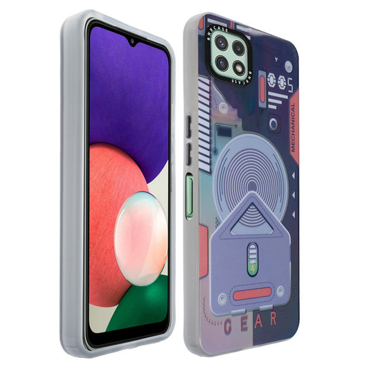 Colorful Reflective Circuit Prints Hard Back Protector Case For Samsung A22 5G