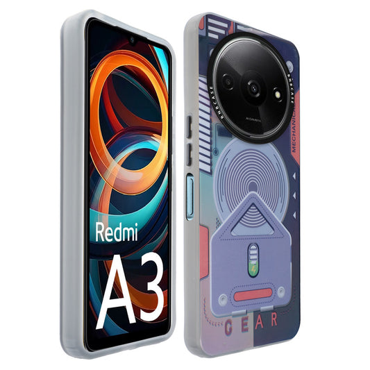 Colorful Reflective Circuit Prints Hard Back Protector Case For Redmi A3 2024