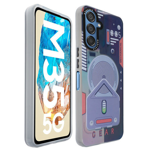 Colorful Reflective Circuit Prints Hard Back Protector Case For Samsung M35 5G