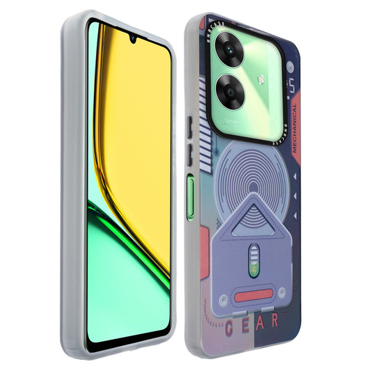 Colorful Reflective Circuit Prints Hard Back Protector Case For Realme C61