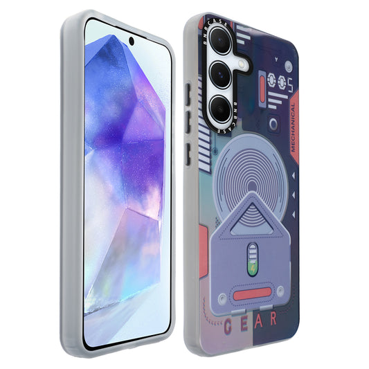 Colorful Reflective Circuit Prints Hard Back Protector Case For Samsung A55 5G