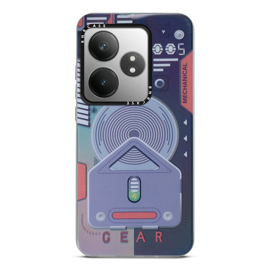 Colorful Reflective Circuit Prints Hard Back Protector Case For Realme GT 6T 5G