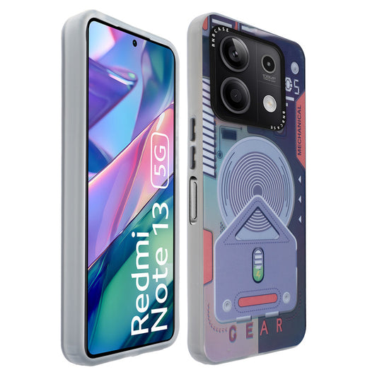 Colorful Reflective Circuit Prints Hard Back Protector Case For Redmi Note 13 5G