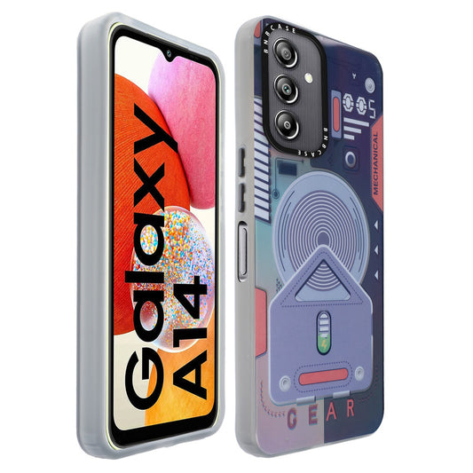 Colorful Reflective Circuit Prints Hard Back Protector Case For Samsung A14 4G