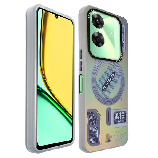 Colorful Reflective Circuit Prints Hard Back Protector Case For Realme C61