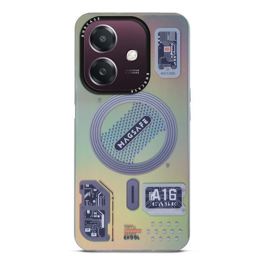 Colorful Reflective Circuit Prints Hard Back Protector Case For Oppo A3x 4G