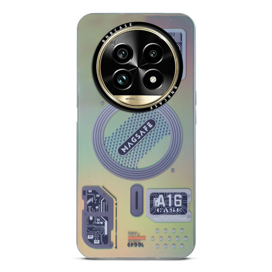 Colorful Reflective Circuit Prints Hard Back Protector Case For Realme 13 Pro Plus 5G