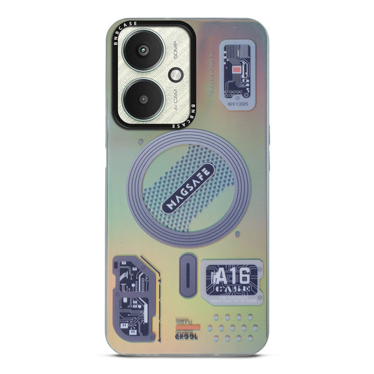 Colorful Reflective Circuit Prints Hard Back Protector Case For Redmi 13C 5G