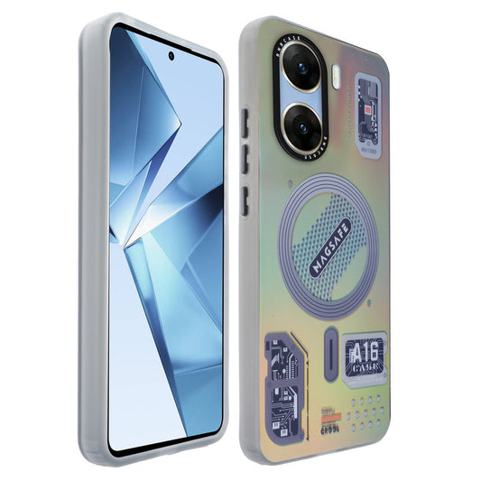 Colorful Reflective Circuit Prints Hard Back Protector Case For Vivo V29e 5G