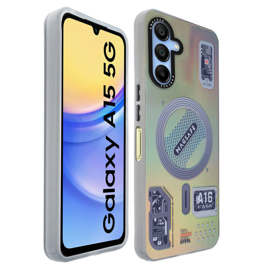 Colorful Reflective Circuit Prints Hard Back Protector Case For Samsung A15 5G