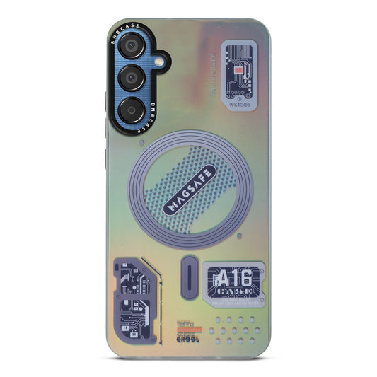 Colorful Reflective Circuit Prints Hard Back Protector Case For Samsung S24 FE 5G