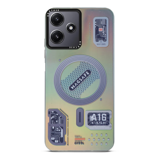 Colorful Reflective Circuit Prints Hard Back Protector Case For Redmi 12 5G