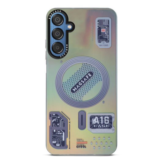 Colorful Reflective Circuit Prints Hard Back Protector Case For Samsung M15 5G