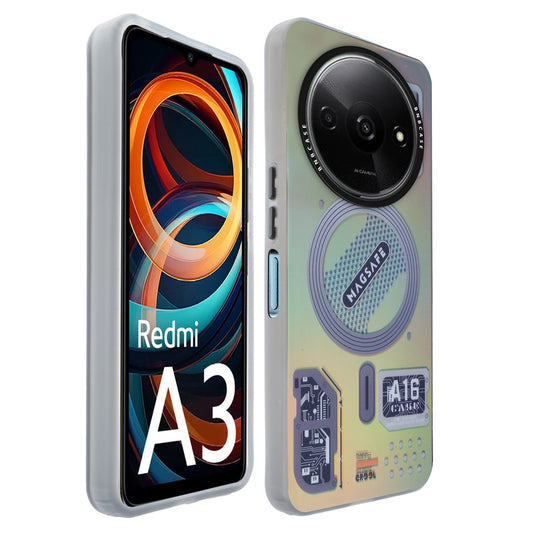 Colorful Reflective Circuit Prints Hard Back Protector Case For Redmi A3 2024