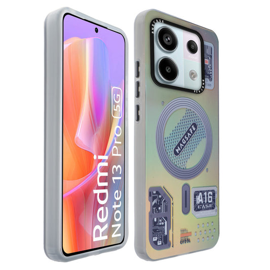 Colorful Reflective Circuit Prints Hard Back Protector Case For Redmi Note 13 Pro 5G