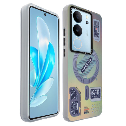 Colorful Reflective Circuit Prints Hard Back Protector Case For Vivo V29 5G