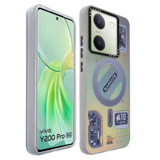 Colorful Reflective Circuit Prints Hard Back Protector Case For Vivo Y200 Pro 5G