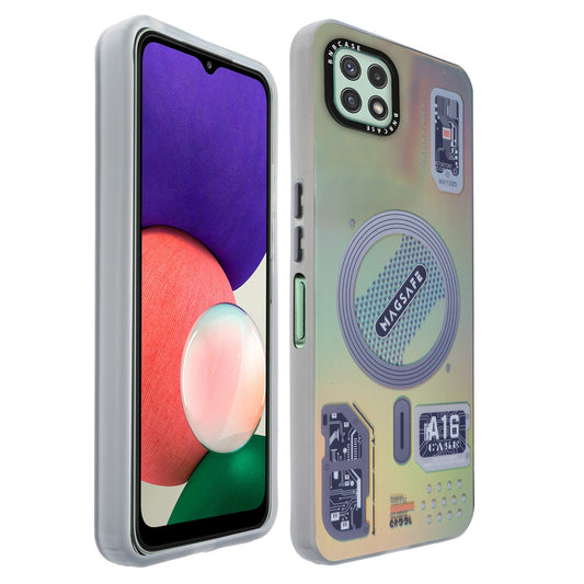 Colorful Reflective Circuit Prints Hard Back Protector Case For Samsung A22 5G