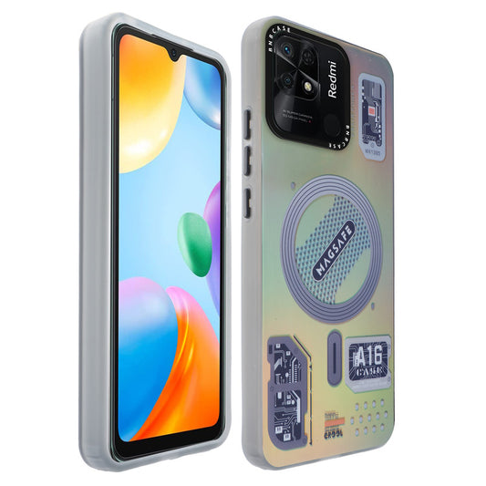 Colorful Reflective Circuit Prints Hard Back Protector Case For Redmi 10C