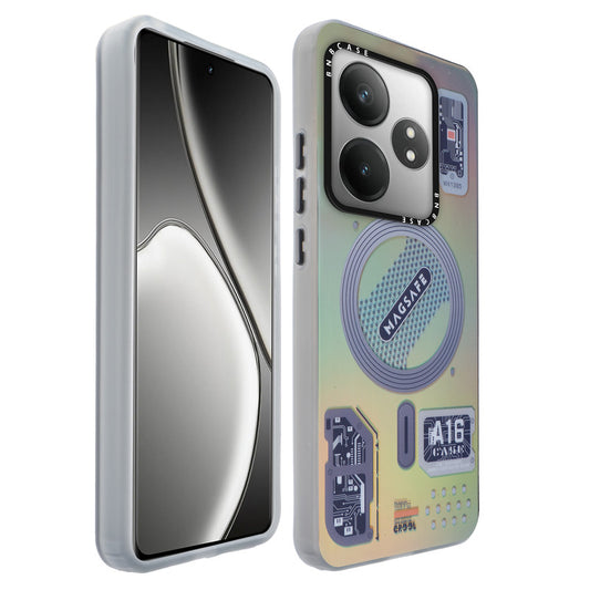 Colorful Reflective Circuit Prints Hard Back Protector Case For Realme GT 6T 5G