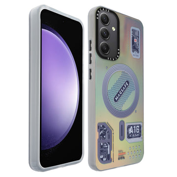 Colorful Reflective Circuit Prints Hard Back Protector Case For Samsung S23 FE 5G