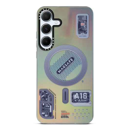 Colorful Reflective Circuit Prints Hard Back Protector Case For Samsung A55 5G