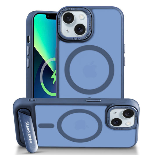 Semi-Transparent Hard Back & MagSafe Compatible With Kickstand Back Case For Apple iPhone 13