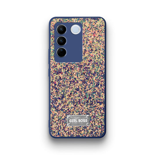 Sparkling Glitter Sequin Case with Camera Shield Back Cover For Vivo V27 5G