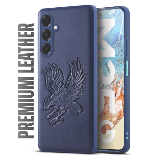 Eagle Textured Leather Back Case Cover for Samsung M35 5G
