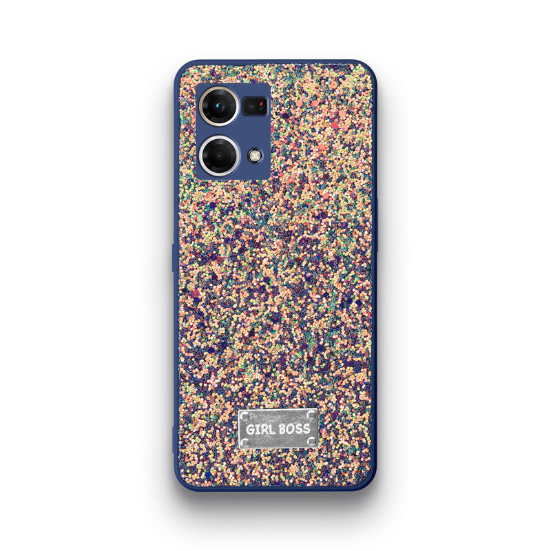 Sparkling Glitter Sequin Case with Camera Shield Back Cover For Oppo F21s Pro 4G