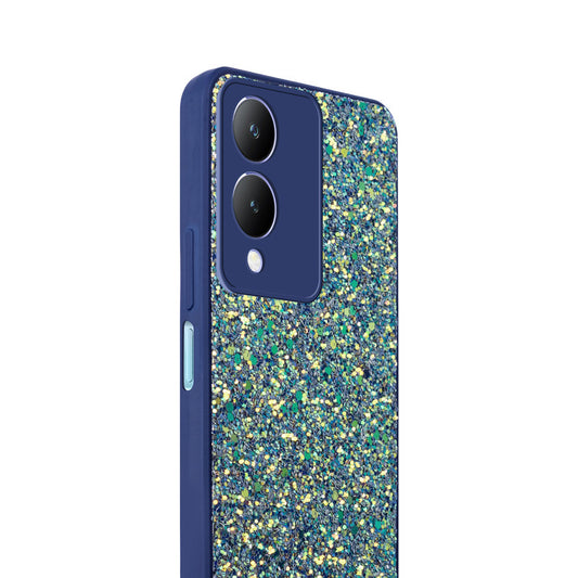 Sparkling Glitter Sequin Case with Camera Shield Back Cover For Vivo Y17s