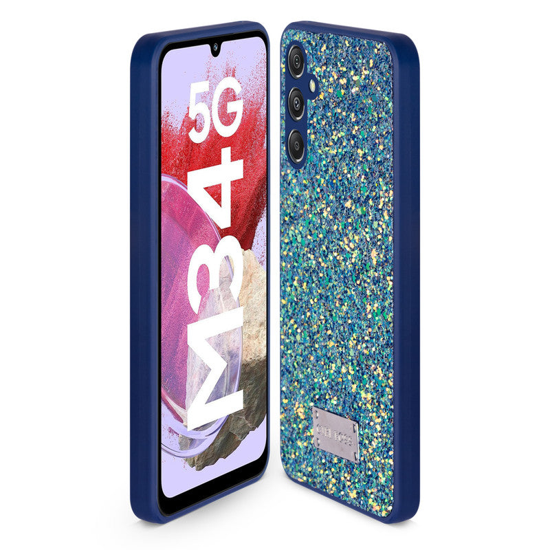 Sparkling Glitter Sequin Case with Camera Shield Back Cover For Samsung M34 5G