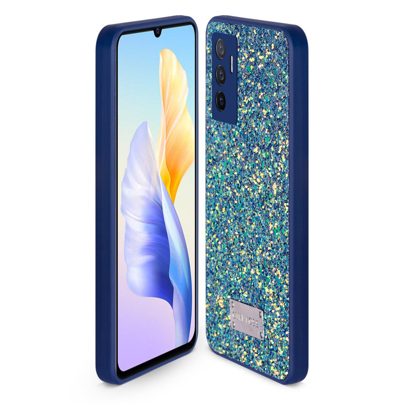 Sparkling Glitter Sequin Case with Camera Shield Back Cover For Vivo V23E 5G