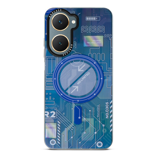 Colorful Reflective Circuit Prints Hard Back Protector Case For Vivo Y18