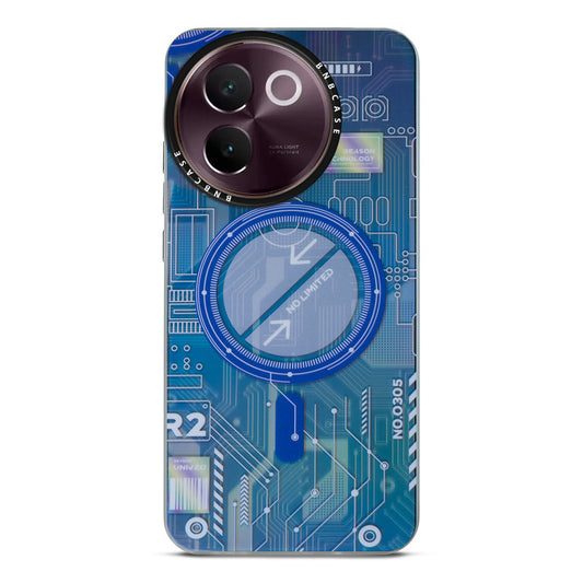 Colorful Reflective Circuit Prints Hard Back Protector Case For Vivo V30e 5G
