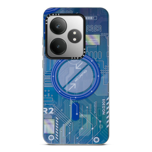 Colorful Reflective Circuit Prints Hard Back Protector Case For Realme GT 6T 5G