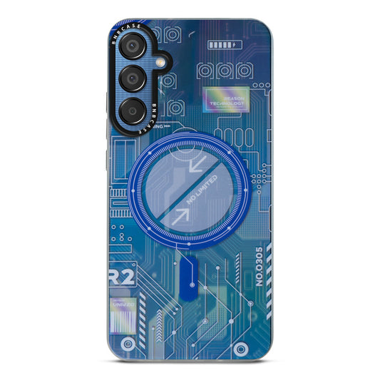 Colorful Reflective Circuit Prints Hard Back Protector Case For Samsung S24 FE 5G