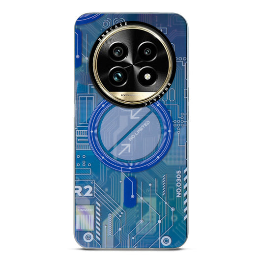 Colorful Reflective Circuit Prints Hard Back Protector Case For Realme 13 Pro Plus 5G