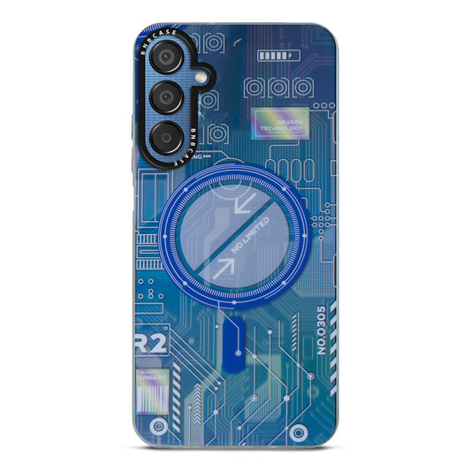 Colorful Reflective Circuit Prints Hard Back Protector Case For Samsung M15 5G