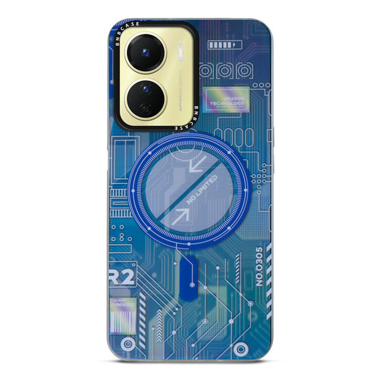 Colorful Reflective Circuit Prints Hard Back Protector Case For Vivo Y16