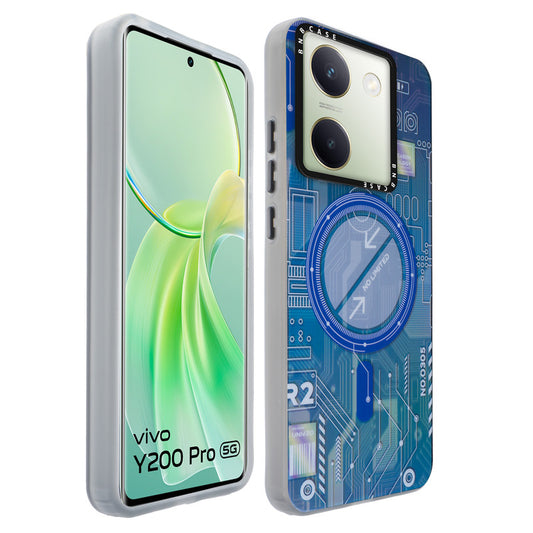 Colorful Reflective Circuit Prints Hard Back Protector Case For Vivo Y200 Pro 5G